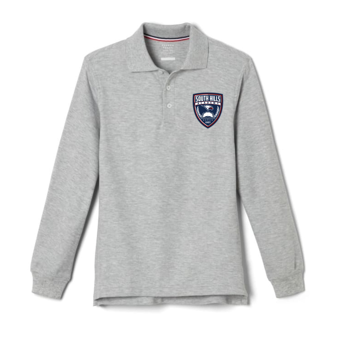 Polo Long Sleeve-Gray Boys & Girls