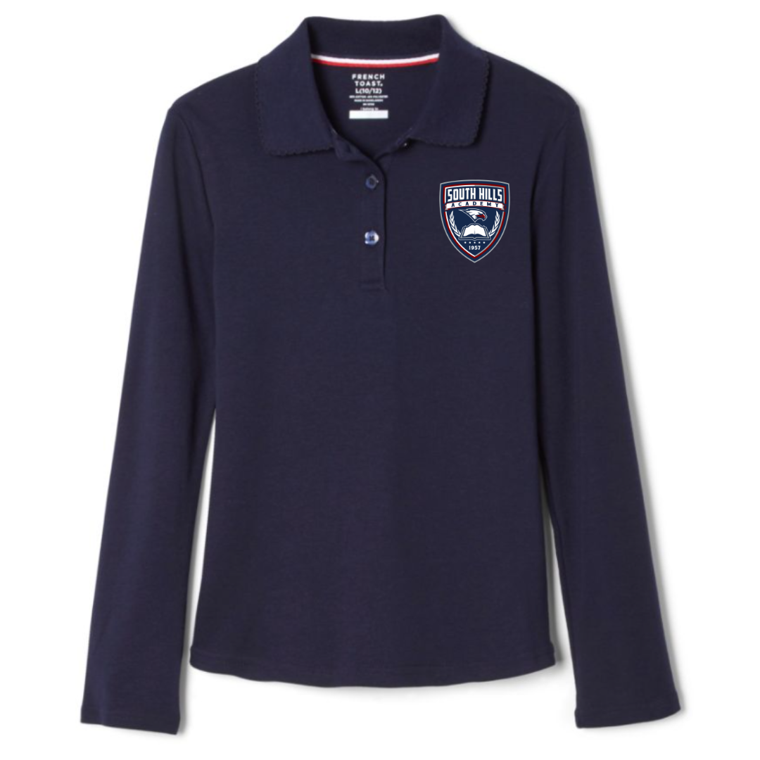 Polo Long Sleeve-Navy Boys & Girls