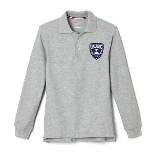 Polo Long Sleeve-Gray Boys & Girls