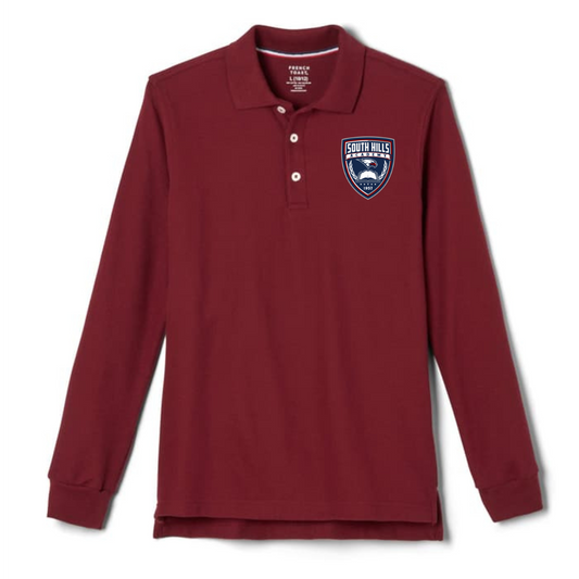 Polo Long Sleeve-Maroon Boys & Girls